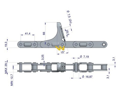 ЦЕПЬ ПРИСТАВКИ CA555 X 48A C6E JOHN DEERE CASE