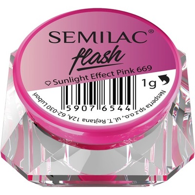 Semilac pyłek Flash Sunlight Effect Pink 669