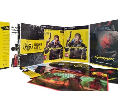 PUDEŁKO CYBERPUNK 2077 PC PL PŁYTY DVD MAPA WLEPY