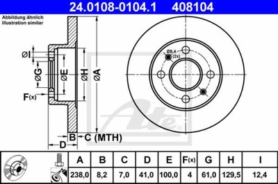 DISCS BRAKE FRONT ATE 24.0108-0104.1  