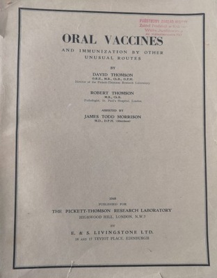 Oral Vaccines 1948 r.