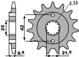 PBR ЗУБЧАТКА ПЕРЕДНЯ 525 16 18NC KAWASAKI GPZ 500S 87-05 5251618NC