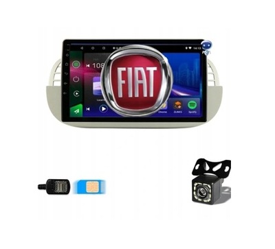 RADIO GPS BT ANDROID FIAT 500 2007-2015 SIM 6/128G  