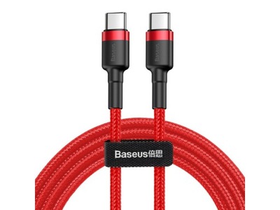 Kabel USB-C PD Baseus Cafule PD 2.0 QC 3.0 60W 2m czerwony