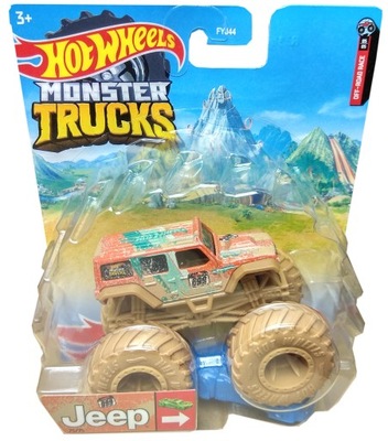 FYJ44 auto MONSTER TRUCKS HOT WHEELS JEEP