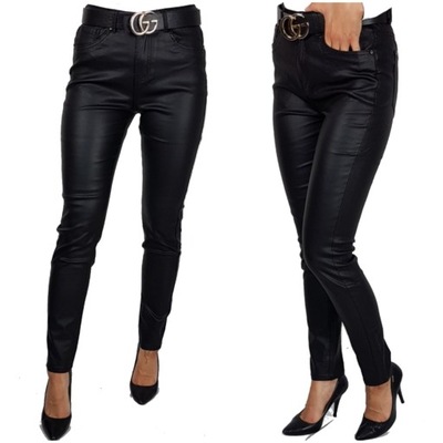 GOODIES SPODNIE WOSKOWANE Z WYSOKIM STANEM ROZ 48