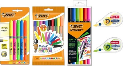 BIC COLOURFUL BUNDLE ZESTAW PISAKI DŁUGOPISY KOREKTORY FLAMASTRY x23