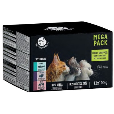 Pet Republic saszetki dla kota multipack STERILE 12x100g