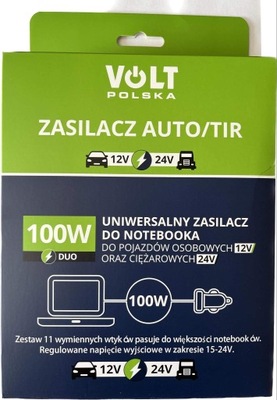 Zasilacz do laptopa VOLT auto/tir 12/24V 100W