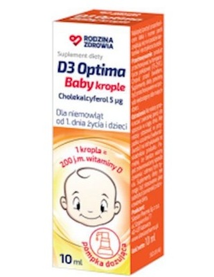 D3 Optima Baby krople z witaminą D dla niemowląt