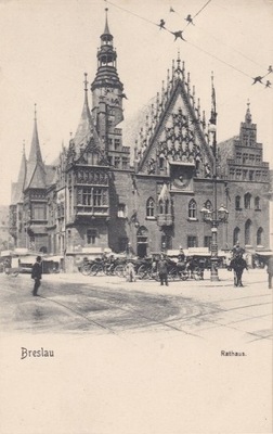 BRESLAU RATHAUS ... dorożki .. policjanci