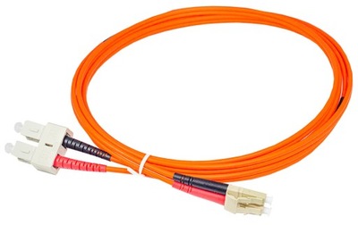 Patch cord światłowodowy LC/SC duplex MM 50/125 OM2 2m LSOH pomarańczowy