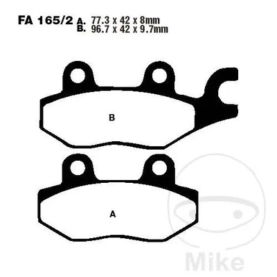 КОЛОДКИ ГАЛЬМІВНІ ПЕРЕДНЯ / ЗАДНЄ EBC FA165/2TT