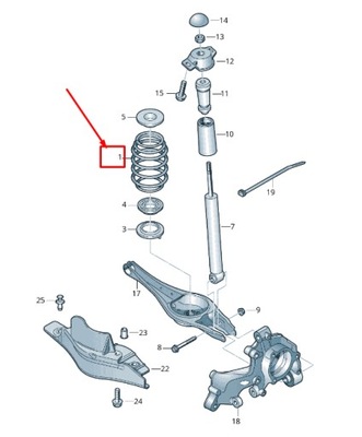 Audi q3 f3 rear катушка зажигания spring 5q0511115mt фото №1
