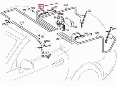 Mercedes-benz slk r172 wąż гідравлічний дах правого a1728000815 фото №1
