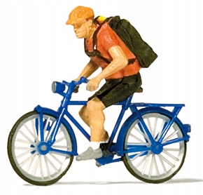Preiser 28175 - Kurier rowerowy H0 figurka rowerzysty