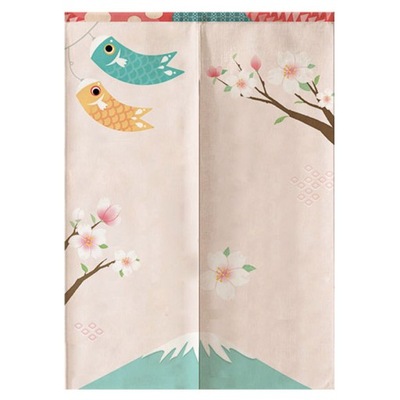 Door Curtain Japanese Cartoon Pattern Breathable W