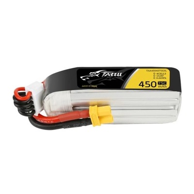 TATTU MOCNY AKUMULATOR BATERIA LIPO 450MAH 14,8V 75C 4S1P JST-XHR XT30