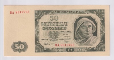50 Złotych Polska 1948 -UNC Seria BA