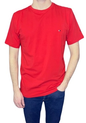 T-shirt męski czerwony krótki rękaw gładki XL