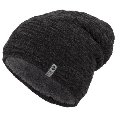 DAMSKA CZAPKA BEANIE KRASNAL ZIMOWA GRAFIT