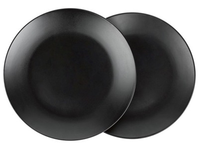 ERNESTO 2 x płytki talerz obiadowy czarne zestaw talerzy 26 cm