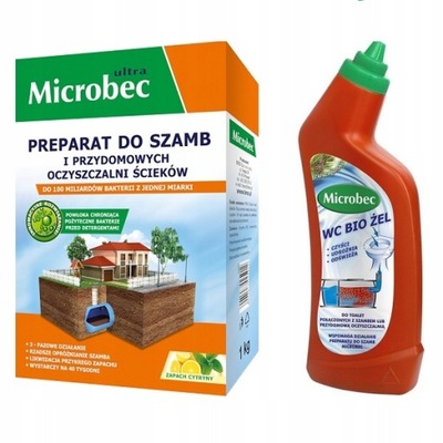 Microbec ULTRA Preparat do szamb – zapach cytryny 1kg + WC Żel