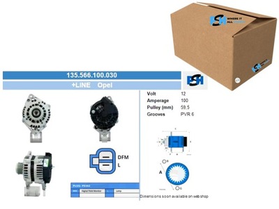 ГЕНЕРАТОР OPEL 100A ГЕНЕРАТОР BV PSH