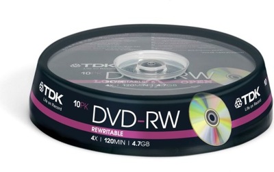 Płyta DVD TDK DVD-RW 4,7 GB 10 szt. pudełka
