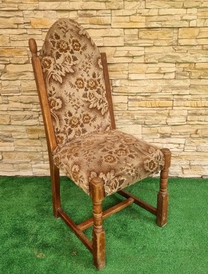 Krzesło drewniane salonowe fotel siedzisko PRL