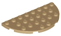 2x LEGO 22888 Plate, Round Half 4 x 8