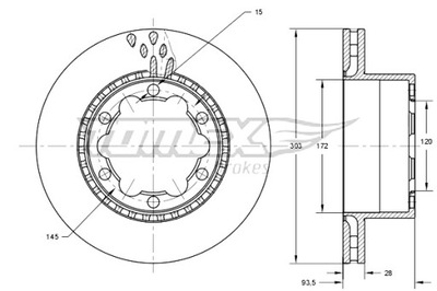 TOMEX BRAKES ДИСКИ ТОРМОЗНЫЕ ТОРМОЗНЫЕ 2 ШТУКИ. VW CRAFTER 06-16 ЗАД