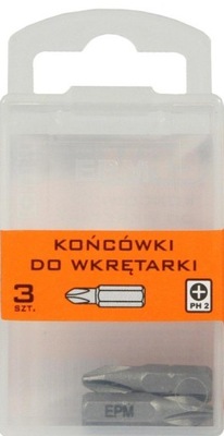 KOŃCÓWKI DO WKRĘTARKI 25MM 3SZT. PH2