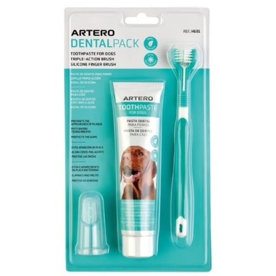 Artero - Dental Pack - Zastaw do czyszczenia zębów psa - pasta, szczoteczka