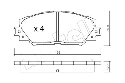 КОЛОДКИ ТОРМОЗНЫЕ TOYOTA RAV 4 06- 2,2 D-4D METELLI