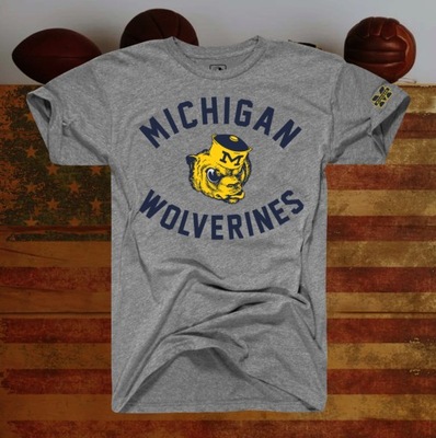 KOSZULKA Z NADRUKIEM MICHIGAN WOLVERINES USA FOOTBALL NCAA BAS7 r.XL