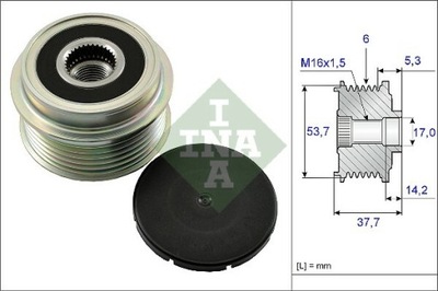 EMBRAGUE ALTERNADOR INA 535 0132 10  