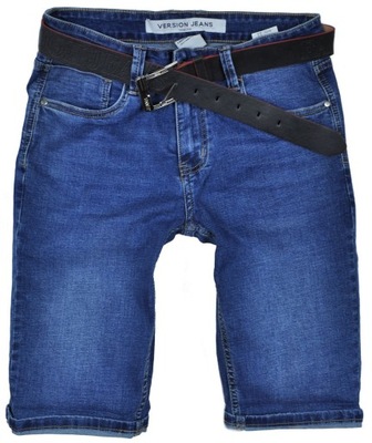 Meskie krotkie spodenki jeansowe jeans szorty PASEK 3496 r 32