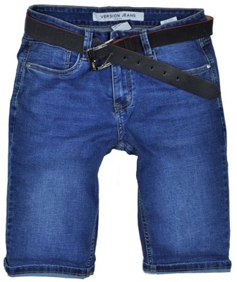 Meskie krotkie spodenki jeansowe jeans szorty PASEK 3496 r 36