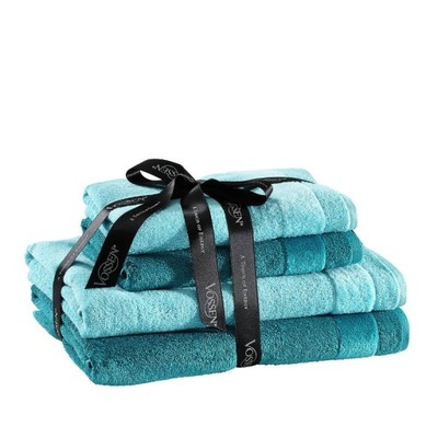 Komplet 4 ręczników bawełniany niebieskich Zurbruggen Parapetówka prezent