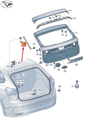 Vw taigo cs rear задняя дверь gas filled амортизатор капота 2g7827550a фото №1