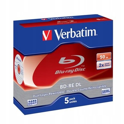 VERBATIM BD-RE DL 50GB wielokrotny zapis 5szt