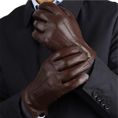 Rękawiczki skórzane Męskie Czarne