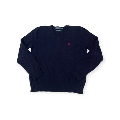 Wełniany sweter męski dekolt V Polo Ralph Lauren M