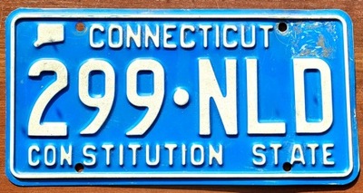 CONNECTICUT - PLACA REJESTRACYJNA CON EE.UU.  