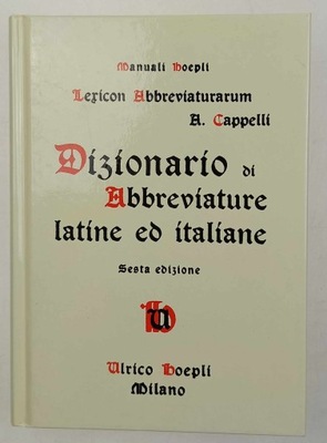 Dizionario Di Abbreviature Latine Ed Italiane
