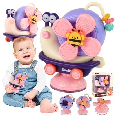 FIDGET SPINNER Z PRZYSSAWKĄ ZABAWKA SENSORYCZNA AUTKO ŚLIMACZEK NIEMOWLAKA