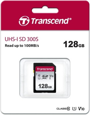 TRANSCEND 300S 128 GB SD SDXC 95MBs UHS-I C10 V10