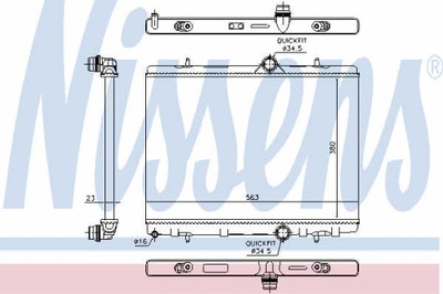 РАДИАТОР ВОДЫ NISSENS 636043