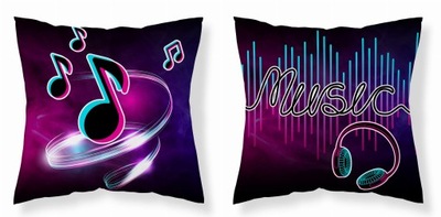 Poszewka 40x40 Music nutka Mikrofibra